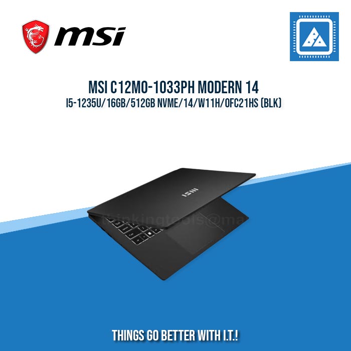 MSI C12MO-1033PH MODERN 14 I5-1235U/16GB/512GB NVME | BEST FOR STUDENTS AND FREELANCERS LAPTOP MSI C12MO-1033PH MODERN 14 I5-1235U/16GB/512GB NVME | BEST FOR STUDENTS AND FREELANCERS LAPTOP